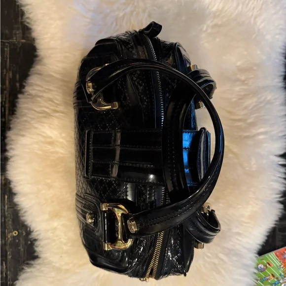 Gucci Babouska studded Black Patent Leather Shoulder Bag - Picture 11 of 16